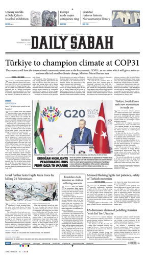 Cover of Daily Sabah (Turkey)