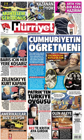 Cover of Hurriyet Print Edition