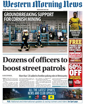 Cover of Western Morning News