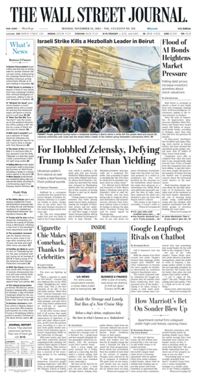 Cover of The Wall Street Journal