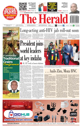 Cover of The Herald (Zimbabwe)