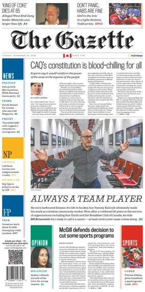 Cover of Montreal Gazette