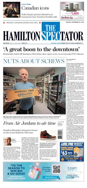 Cover of The Hamilton Spectator