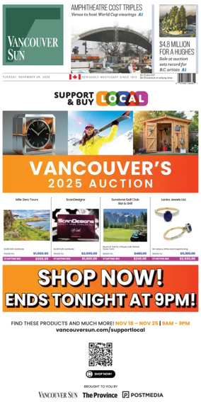 Cover of Vancouver Sun