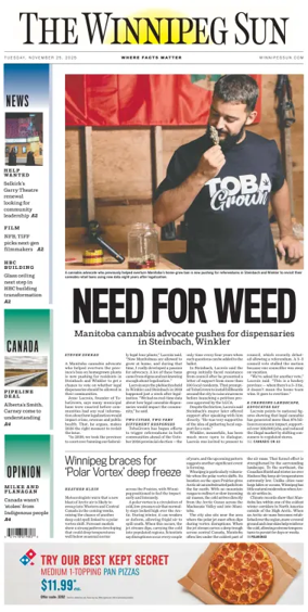 Cover of Winnipeg Sun
