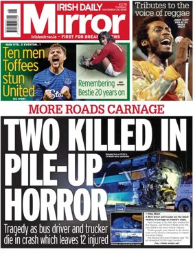 Cover of Irish Daily Mirror