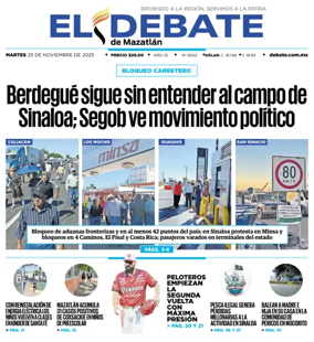 Cover of El Debate de Mazatlan