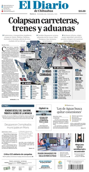 Cover of El Diario de Chihuahua