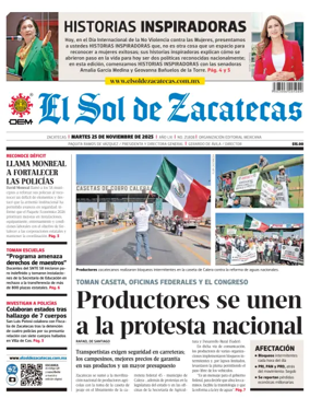 Cover of El Sol de Zacatecas