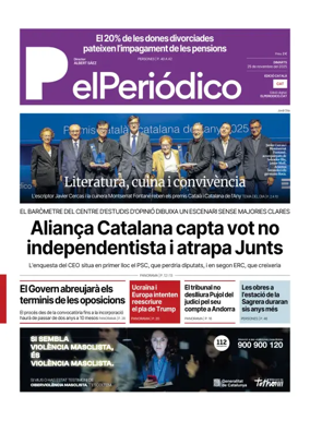 Cover of El Periódico de Catalunya (Català)
