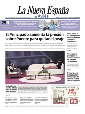 Cover of La Nueva España (Avilés)