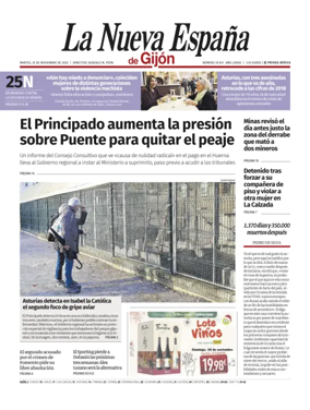 Cover of La Nueva España (Gijón)