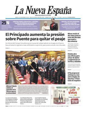 Cover of La Nueva España (Oviedo)