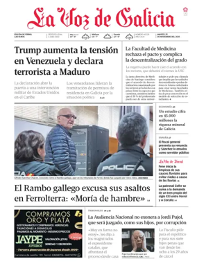 Cover of La Voz de Galicia (Ferrol)