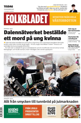 Cover of Folkbladet Västerbotten