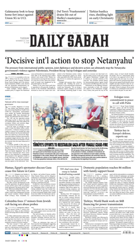 Cover of Daily Sabah (Turkey)