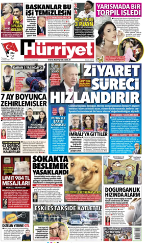 Cover of Hurriyet Print Edition