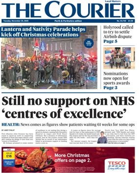 Cover of The Courier & Advertiser (Perth and Perthshire Edition)