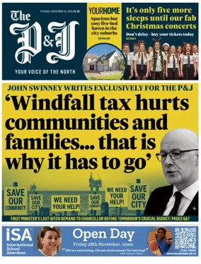 Cover of The Press and Journal (Aberdeenshire)