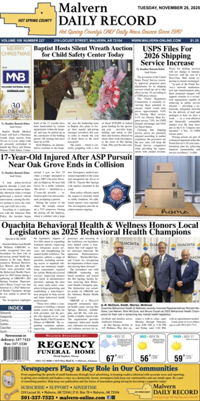 Cover of Malvern Daily Record