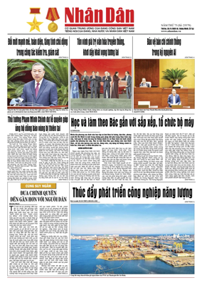 Cover of Nhan Dan newspaper
