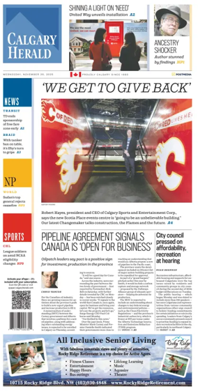 Cover of Calgary Herald
