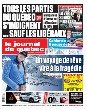 Cover of Le Journal de Quebec
