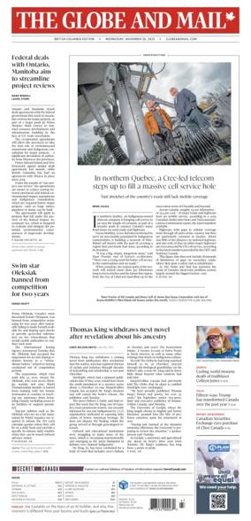 Cover of The Globe and Mail (BC Edition)