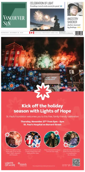 Cover of Vancouver Sun