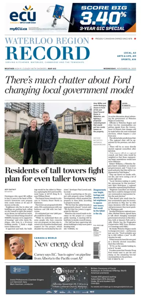 Cover of Waterloo Region Record