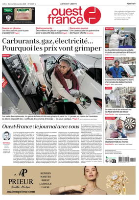 Cover of Ouest France (Pontivy)