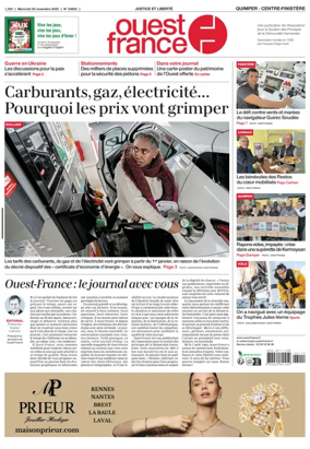 Cover of Ouest France (Quimper)