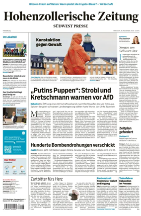 Cover of Hohenzollerische Zeitung