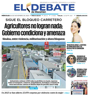Cover of El Debate de Mazatlan