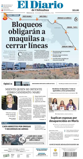 Cover of El Diario de Chihuahua