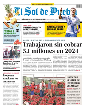 Cover of El Sol de Puebla