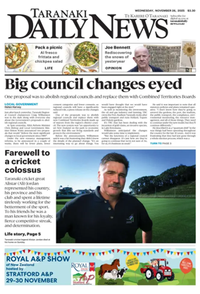 Cover of Taranaki Daily News