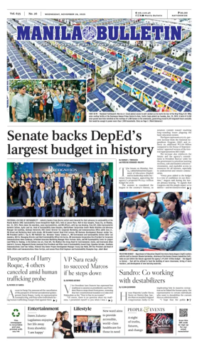Cover of Manila Bulletin