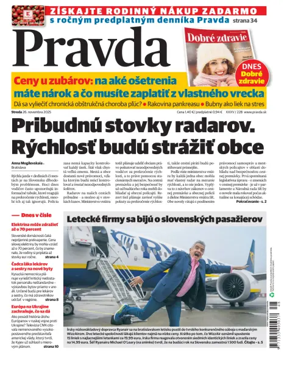 Cover of Pravda of Slovakia