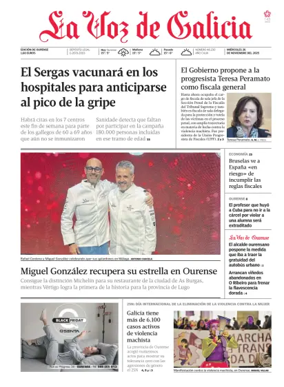 Cover of La Voz de Galicia (Ourense)