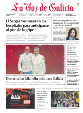 Cover of La Voz de Galicia (Santiago)