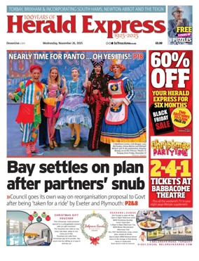 Cover of Herald Express (Torbay, Brixham & South Hams Edition)