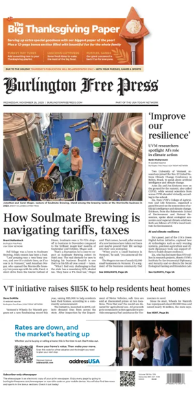 Cover of Burlington Free Press