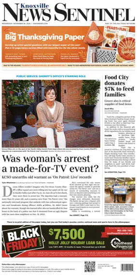 Cover of Knoxville News Sentinel