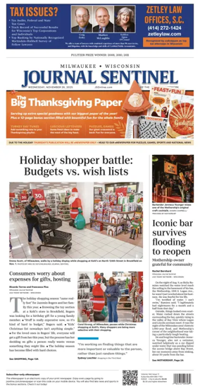 Cover of Milwaukee Journal Sentinel