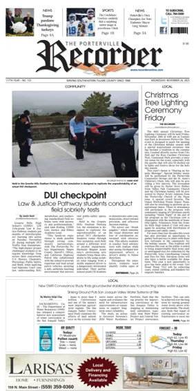 Cover of Porterville Recorder