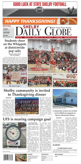 Cover of Shelby Daily Globe