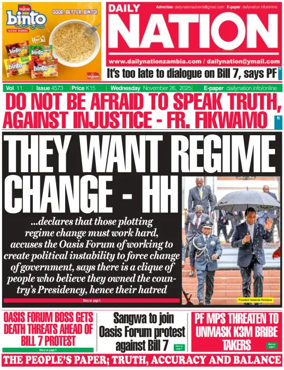 Cover of Daily Nation Newspaper