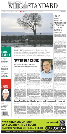 Cover of Kingston Whig-Standard