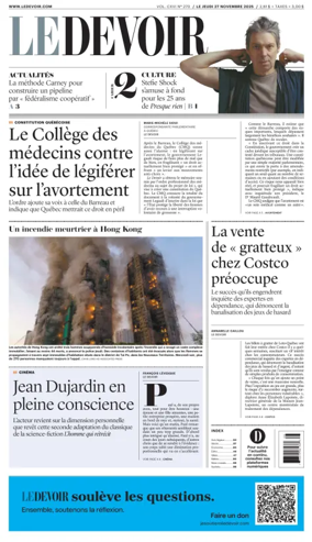 Cover of Le Devoir